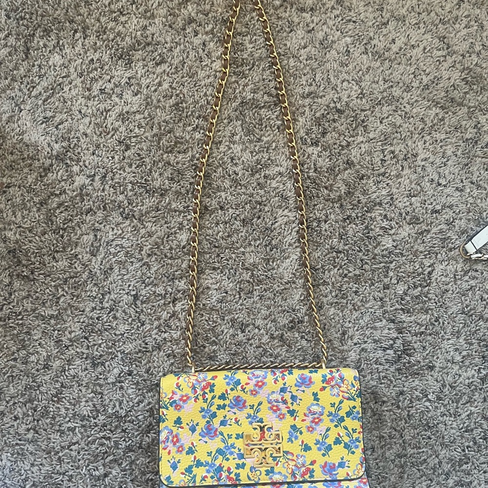 Tory Burch Floral Crossbody Bag in Yellow and Blue - Picture 4 of 10